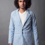 Blue Cotton Blazer Jacket - Loom Art