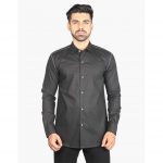 Black shirt with trims-Manoviraj Khosla