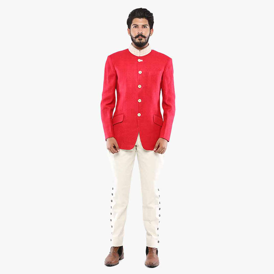 Grey Mens Bandhgala Jodhpuri Jacket 1034MW01