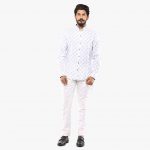 White printed linen shirt - Rohit Karma